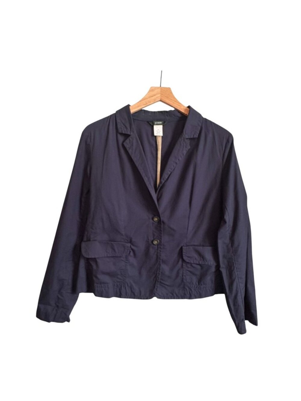 J.Crew Women's Unlined Cotton Blazer (Style 15344) , Size 12, Blue